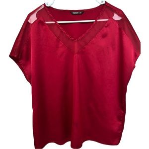 Shein Women’s Dress Blouse, Red(Satin style), Size-0XL